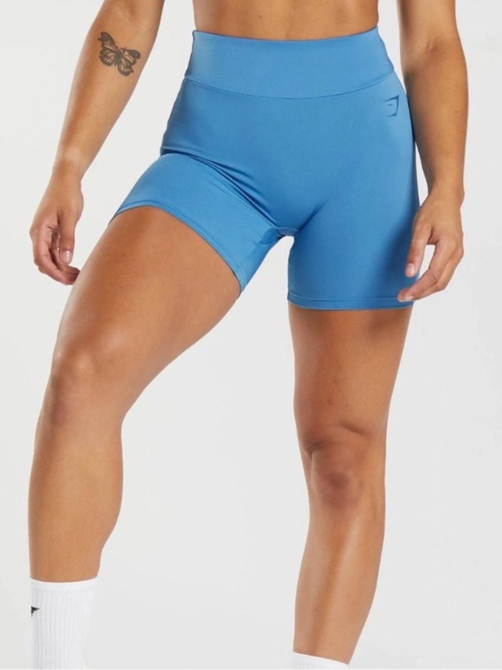 Gymshark Sky Blue High-Waist Bike Shorts